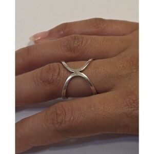 Large Milor Italian‎ Sterling Silver X Ring Size 7.5